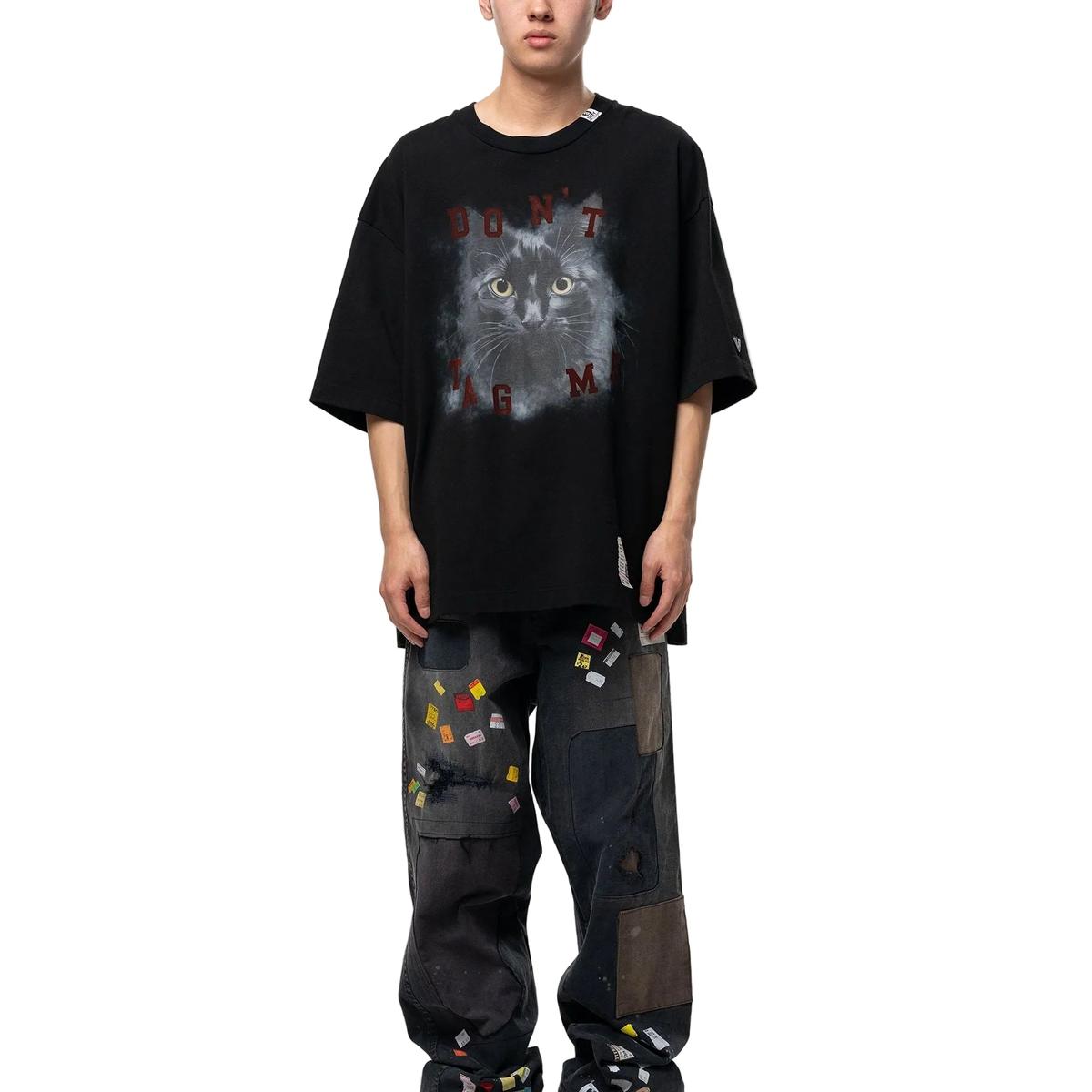 Maison Mihara Cat Printed Black T-shirt