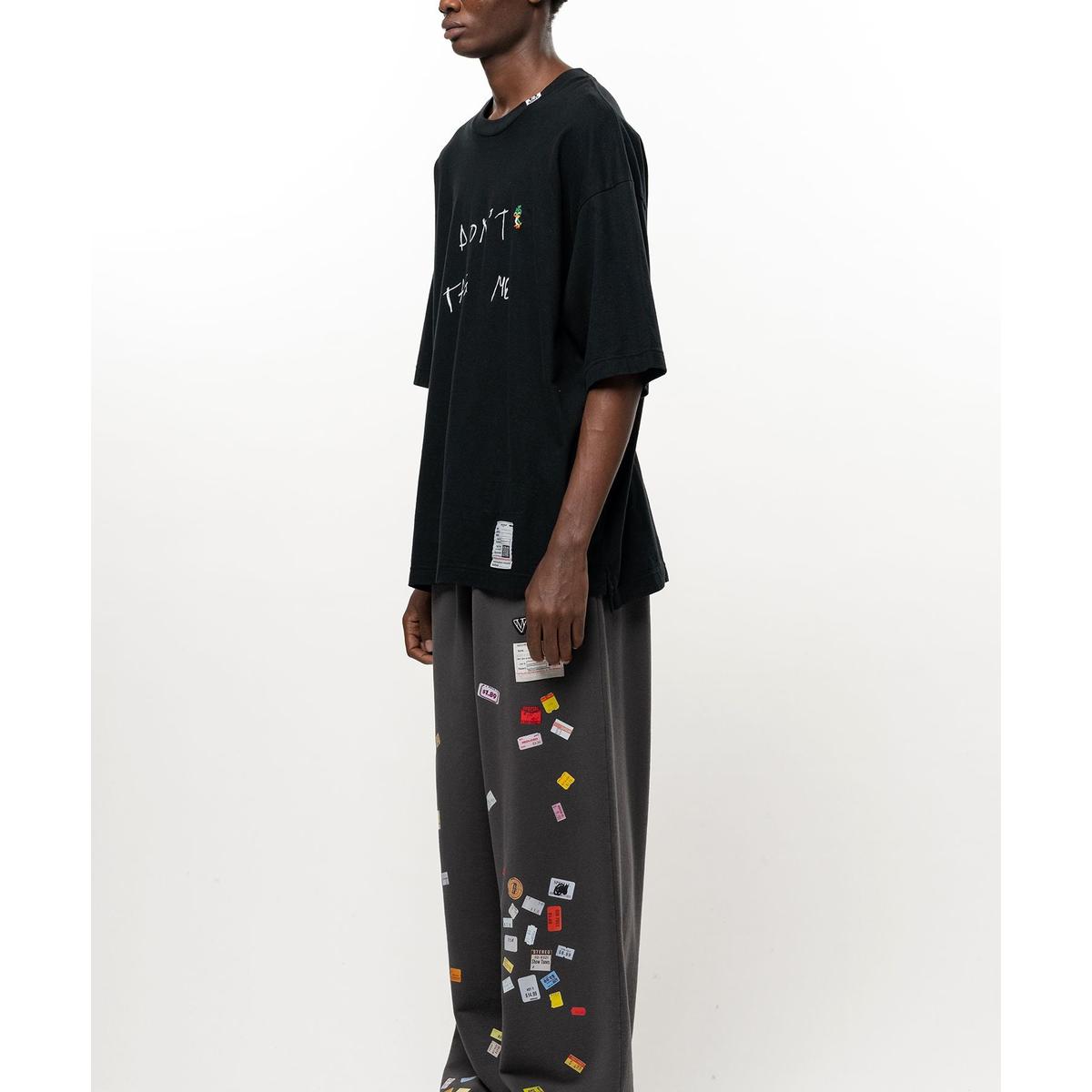 Maison Mihara Don't Tag Me. Printed Black T-shirt