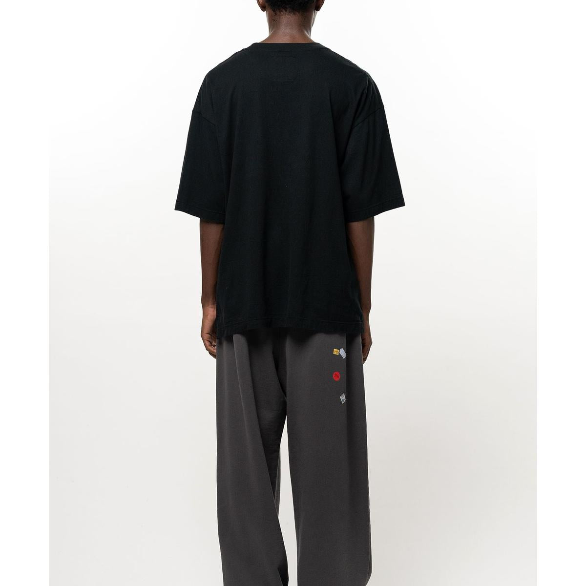 Maison Mihara Don't Tag Me. Printed Black T-shirt