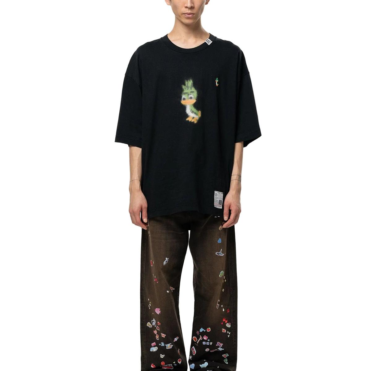 Maison Mihara Leon Printed Black T-shirt