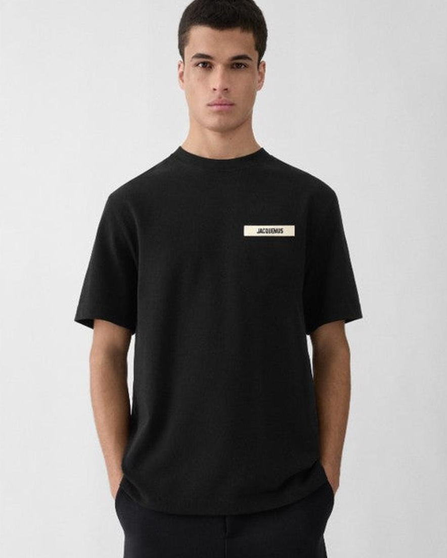 Jacquemus Gros-Grain Logo T-Shirt in Black