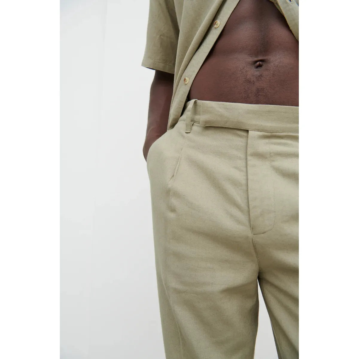 NOBL Joel Linen Trousers Olive