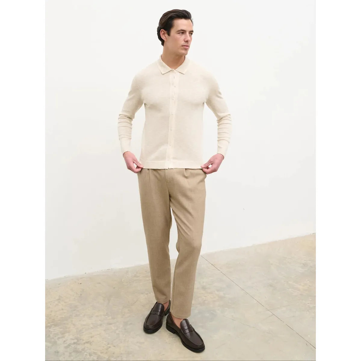 NOBL Koda Button Down Tipped Knit Shirt