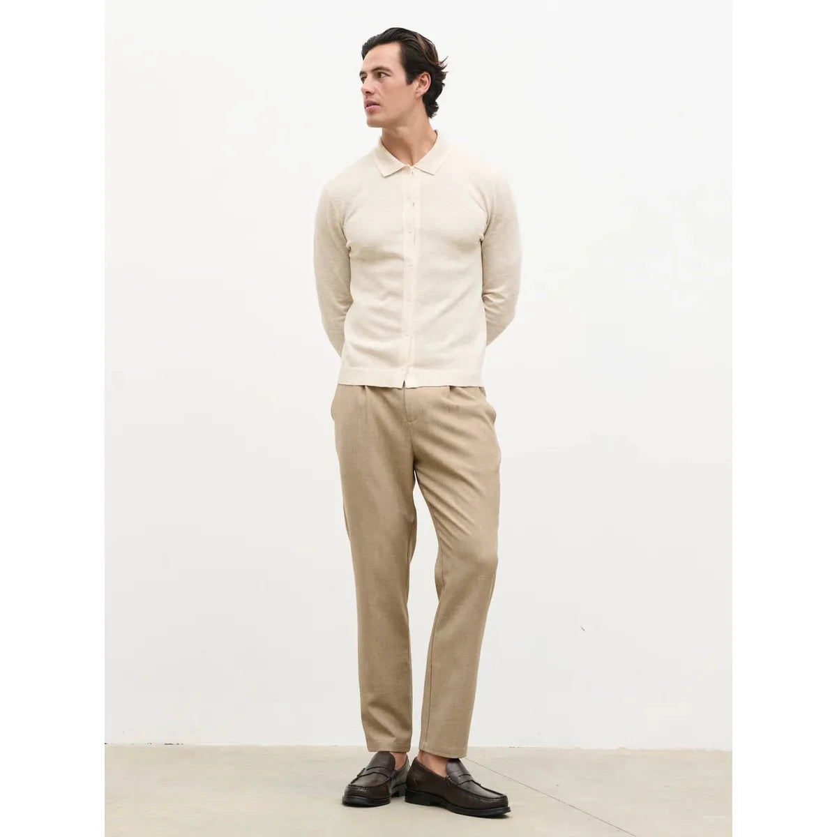 NOBL Koda Button Down Tipped Knit Shirt