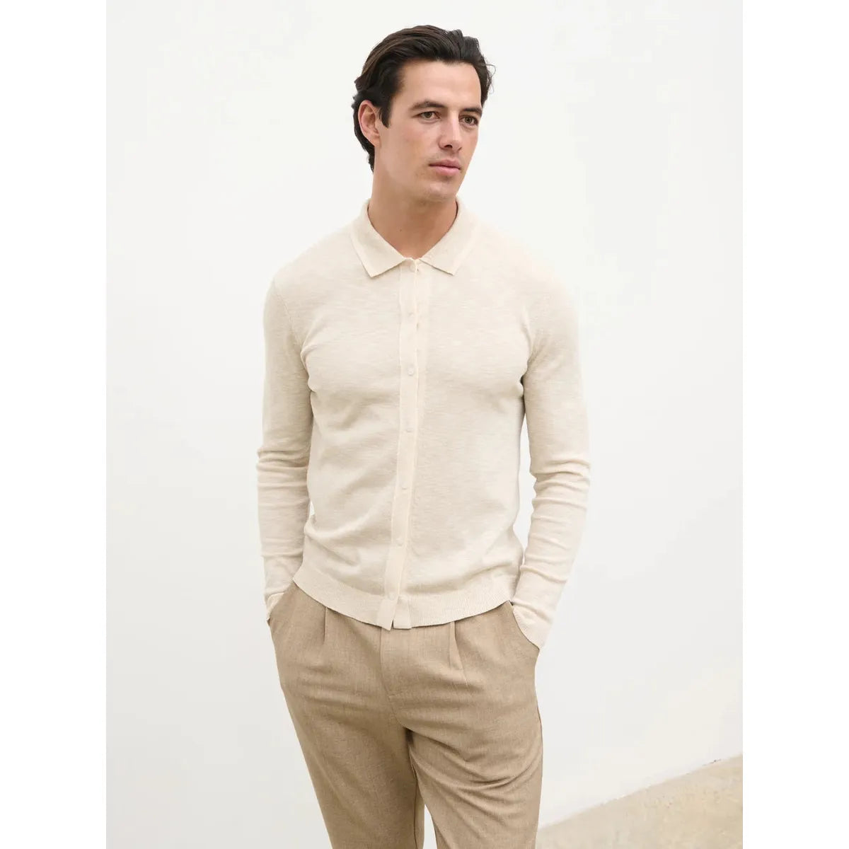 NOBL Koda Button Down Tipped Knit Shirt