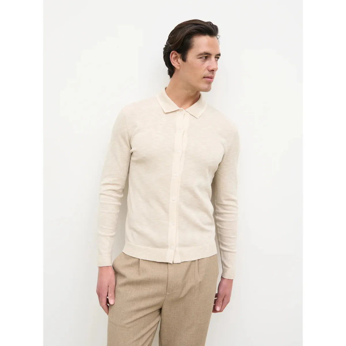 NOBL Koda Button Down Tipped Knit Shirt