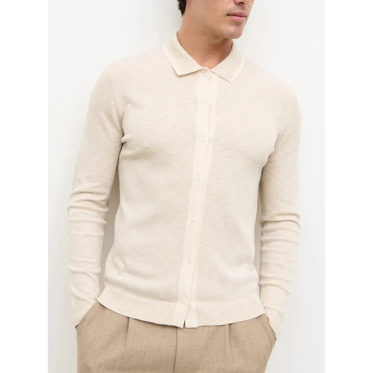 NOBL Koda Button Down Tipped Knit Shirt