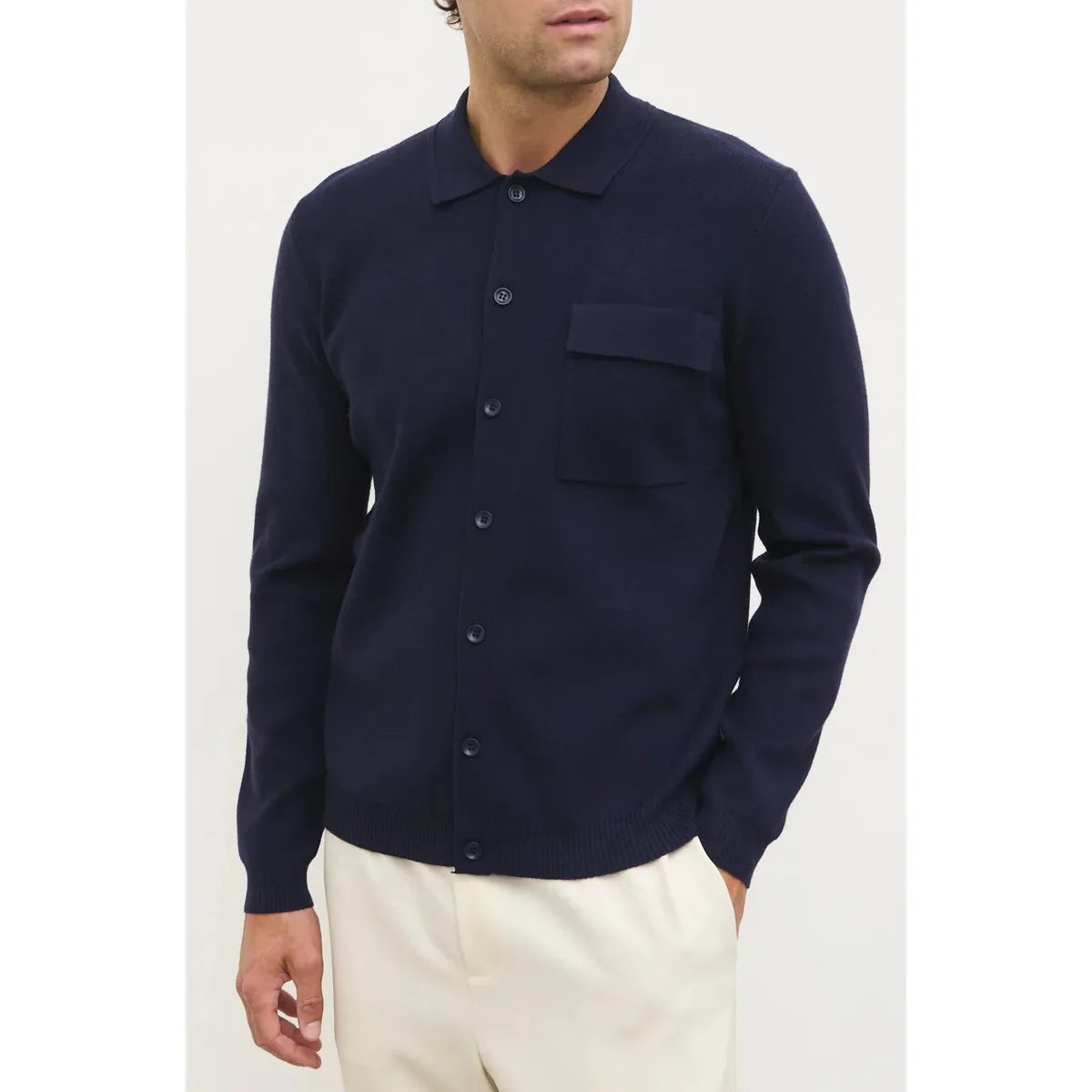 NOBL Koen Knitted Shirt Navy