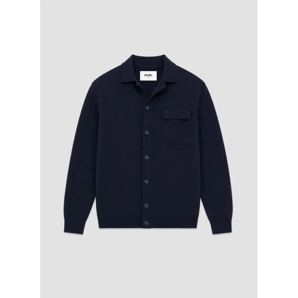 NOBL Koen Knitted Shirt Navy