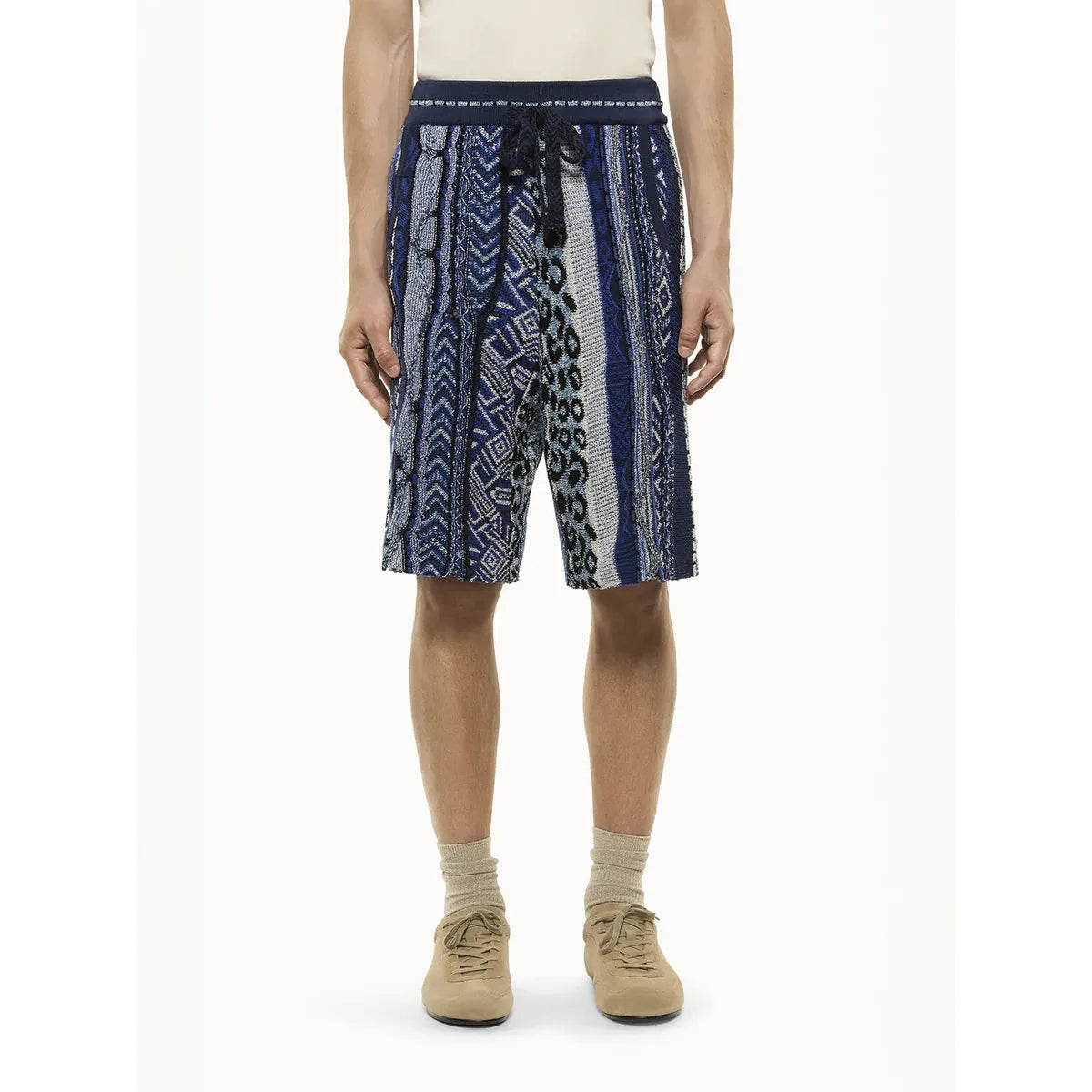Laneus Blue Jacquard Bermuda Shorts
