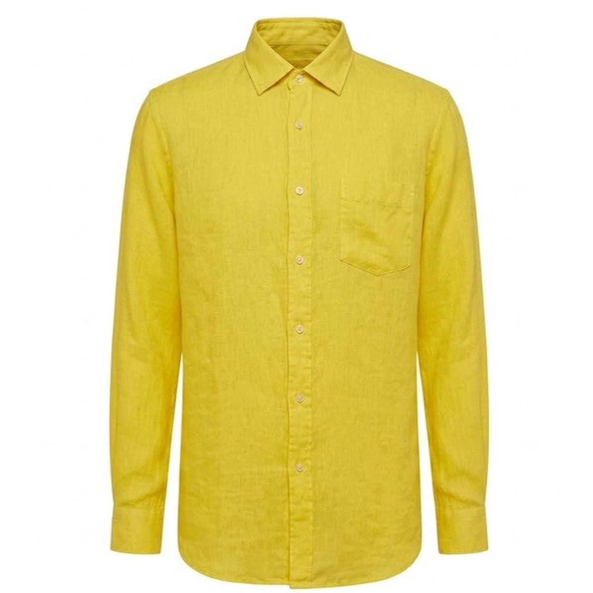 120%Lino Cirton (Yellow) linen Button Shirt