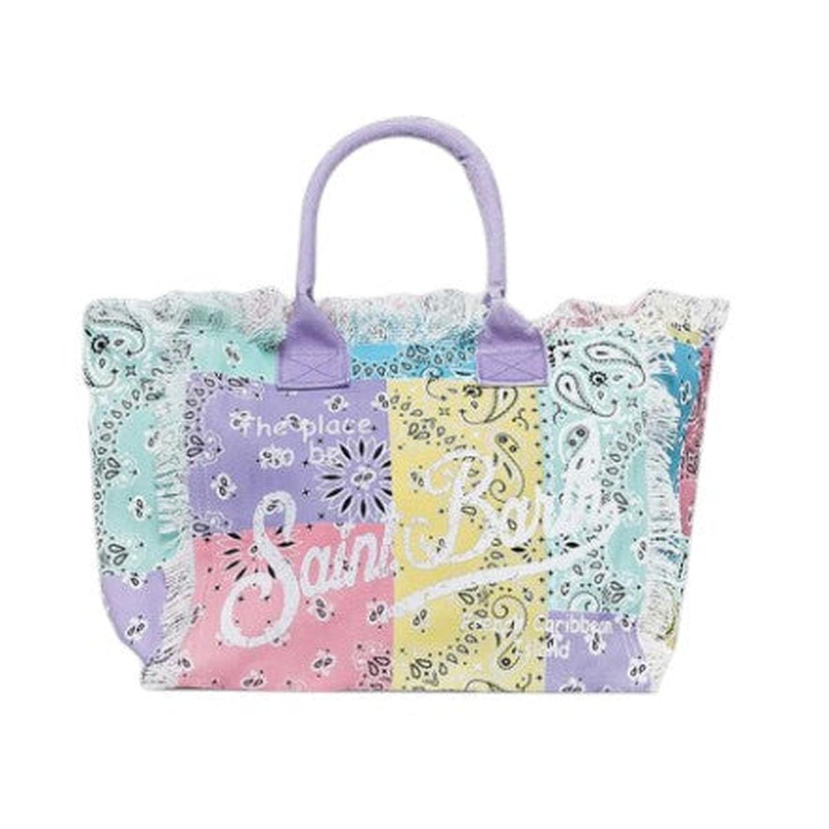 MC2 Saint Barth Colette Canvas Handb\ag in Colourblock Bandana Print