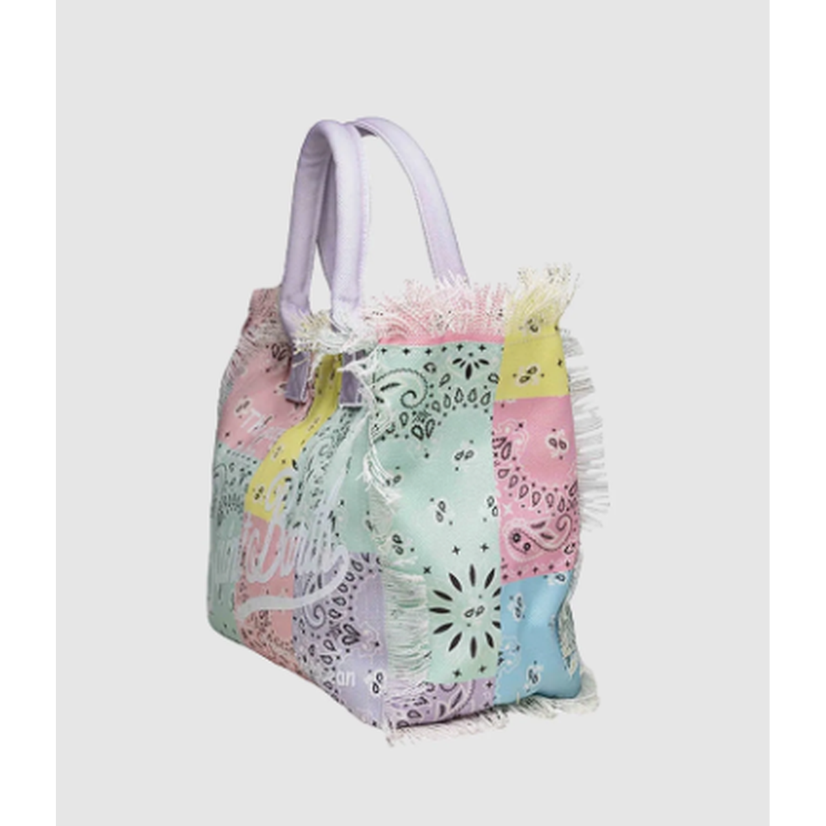 MC2 Saint Barth Colette Canvas Handb\ag in Colourblock Bandana Print