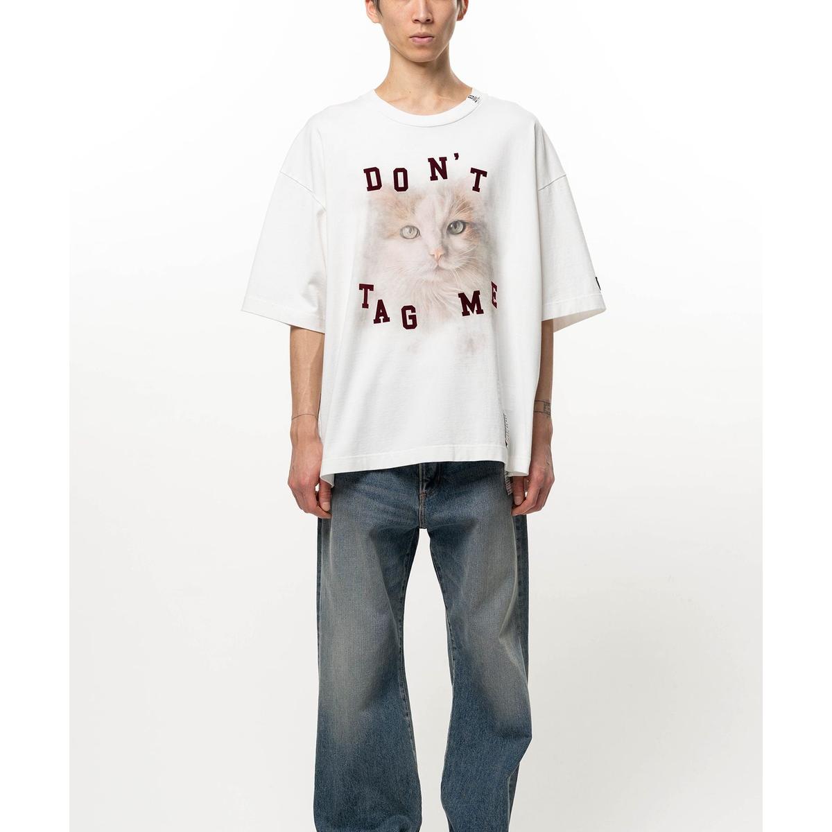Maison Mihara Cat Printed T-Shirt in White