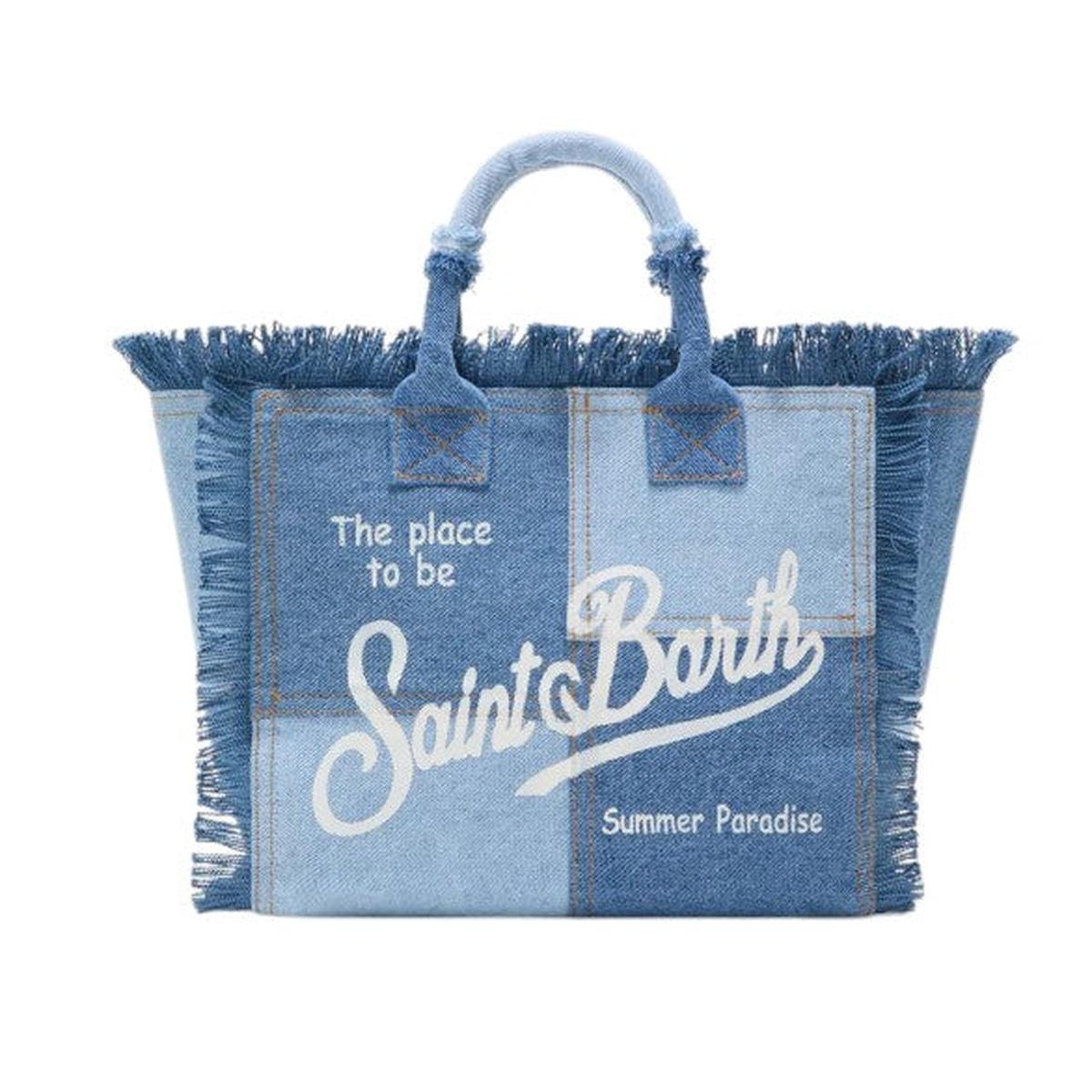 MC2 Saint Barth Colette Denim Patchwork Handbag