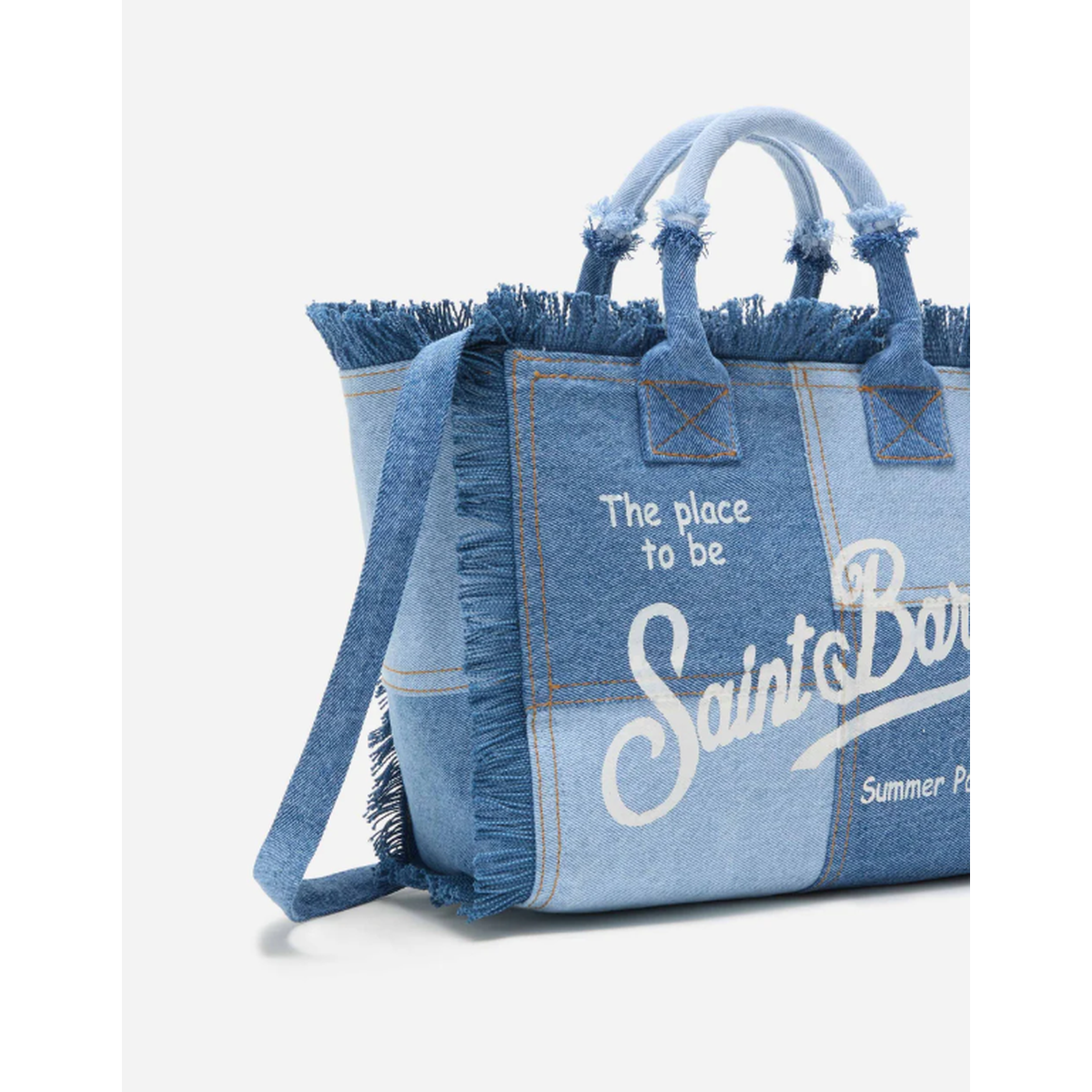 MC2 Saint Barth Colette Denim Patchwork Handbag