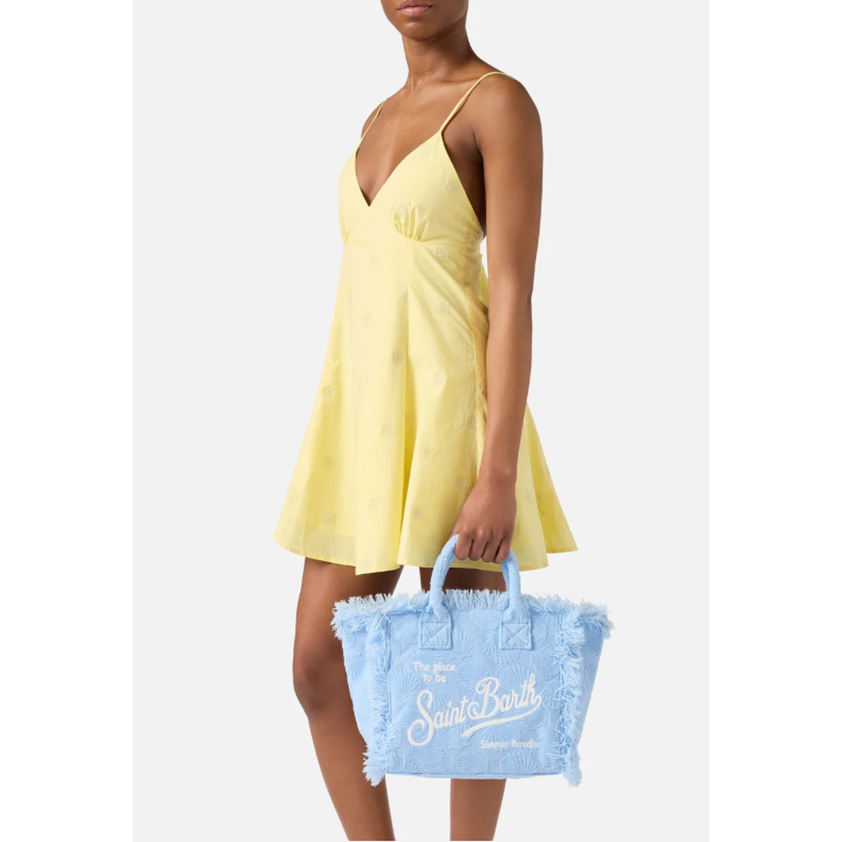 MC2 Saint Barth Colette Sponge Terry Effect Handbag with Raised Shell Detail