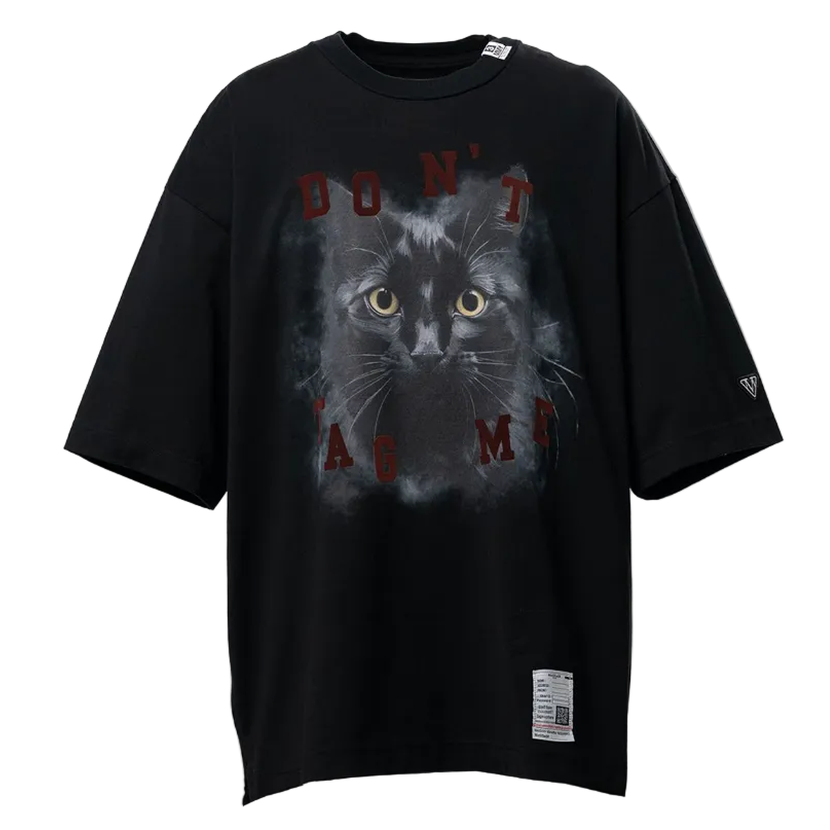 Maison Mihara Cat Printed T-Shirt in Black