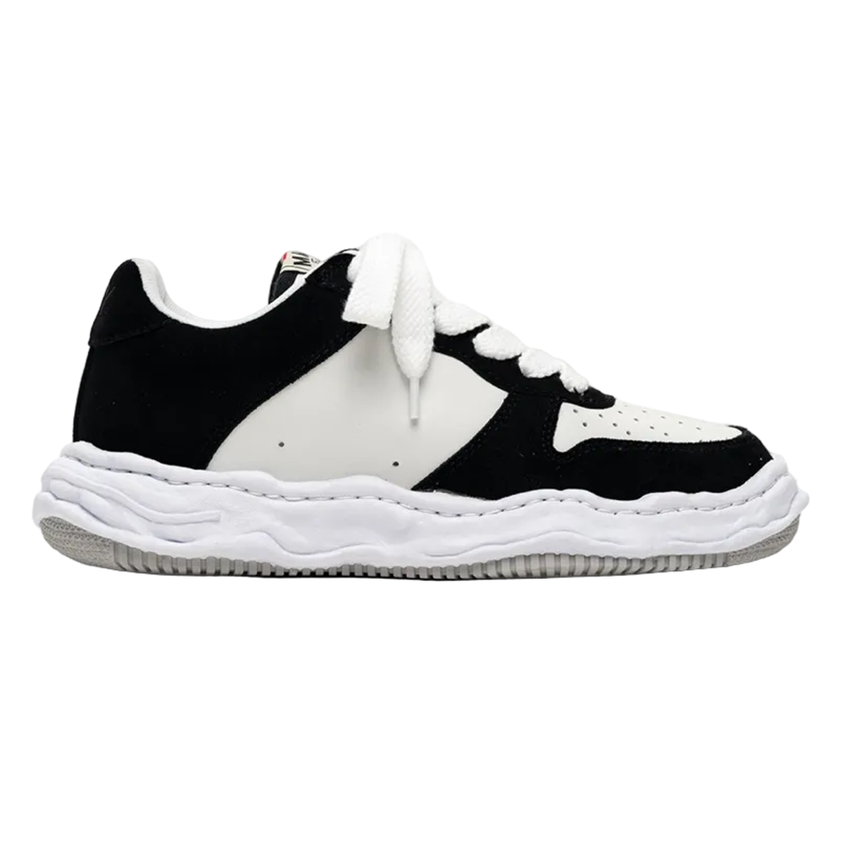 Maison Mihara Yasuhiro "WAYNE" OG Sole Suede Low-top Sneakers in Black and White