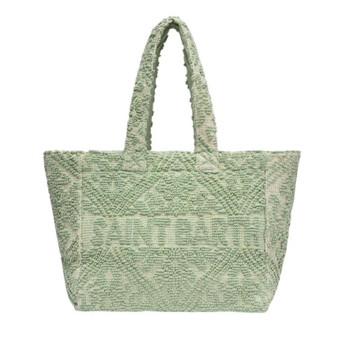 MC2 Saint Barth Vanity Cotton Tufting Tote Bag in Sage Green