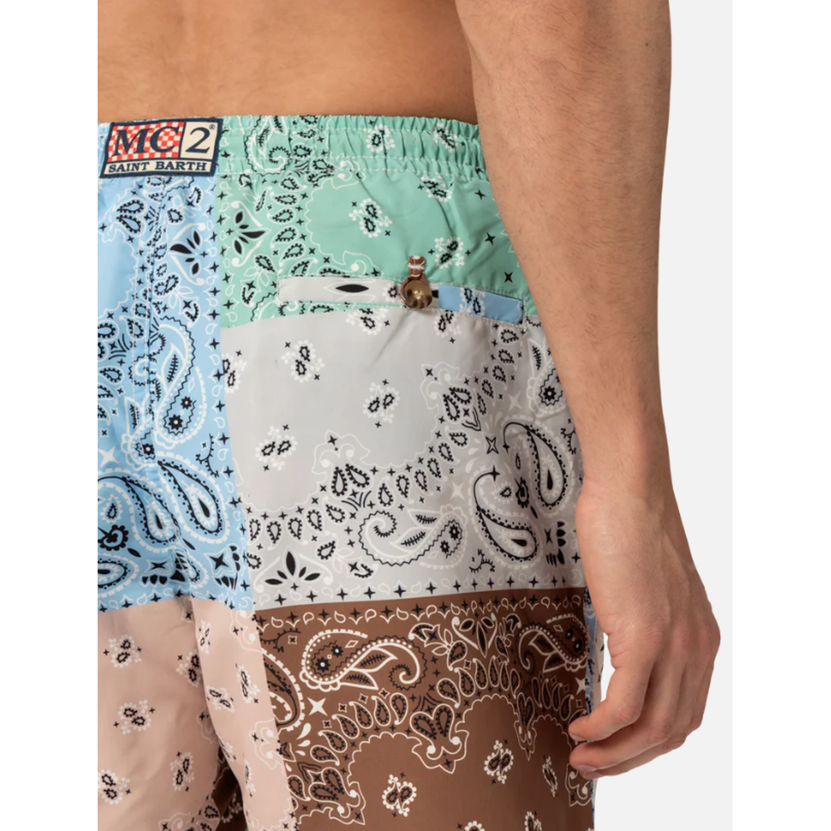 MC2 Saint Barth Caprese Swim Shorts in Bandana Patch Print