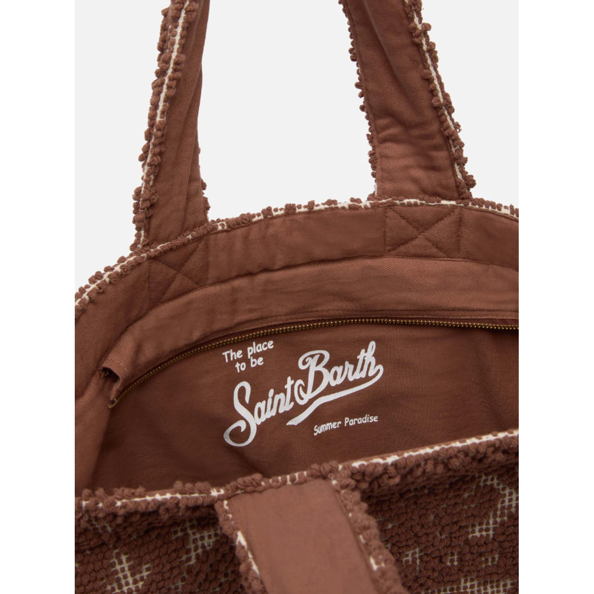 MC2 Saint Barth Vanity Cotton Tufting Tote Bag in Brown