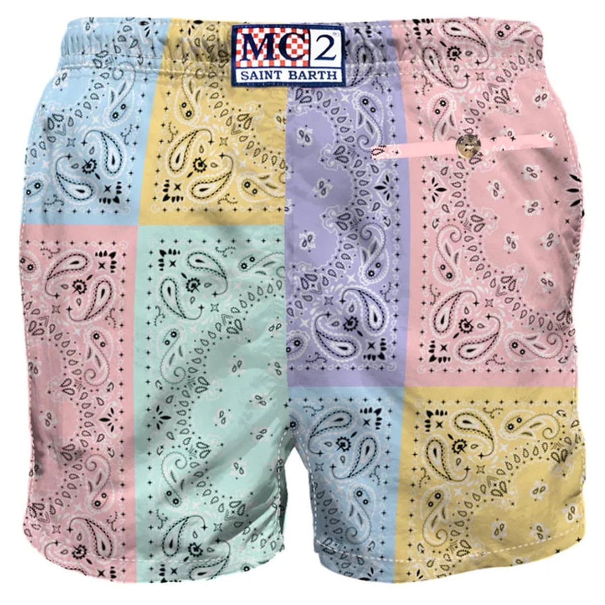 MC2 Saint Barth Caprese Swim Shorts in Colourblock Bandana Print