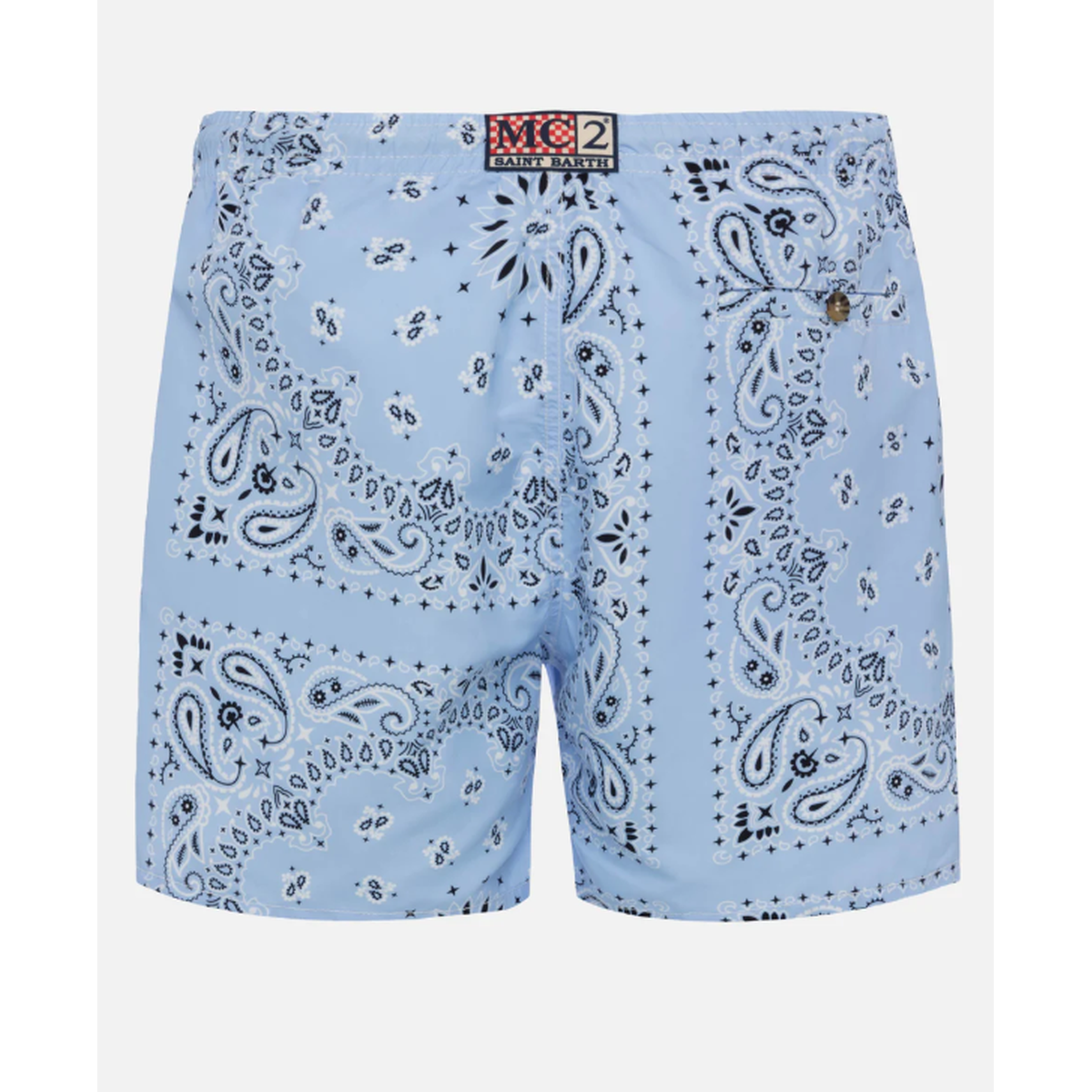 MC2 Saint Barth Caprese Swim Shorts in Light Blue Bandana Print