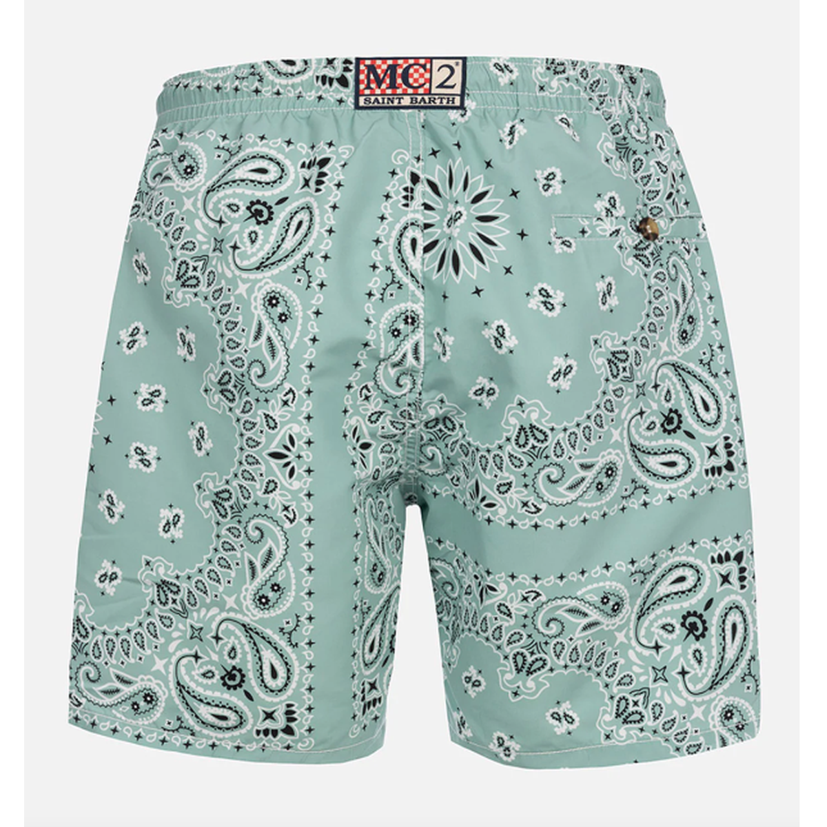 MC2 Saint Barth Caprese Swim Shorts in Green Bandana Print