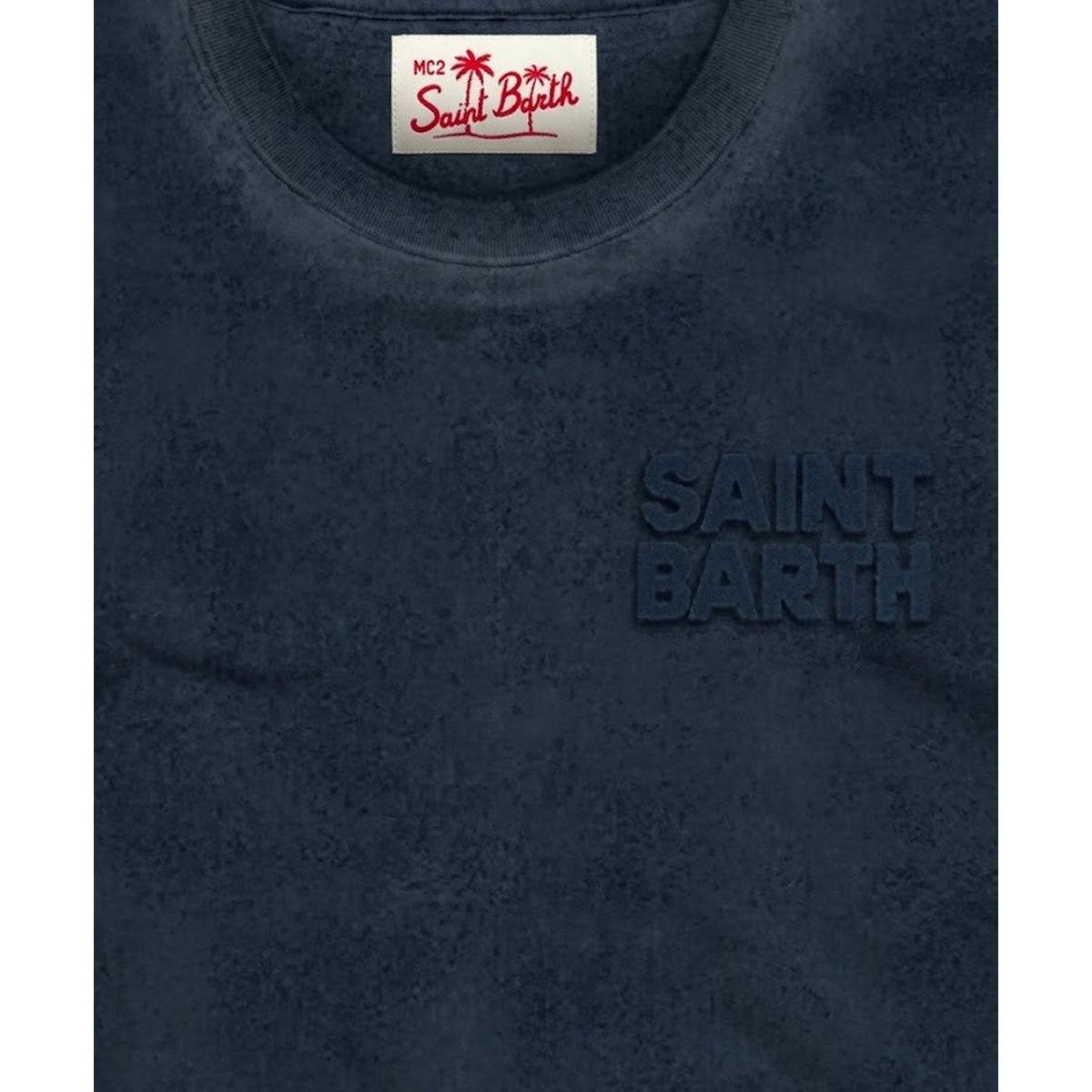 MC2 Saint Barth Portofino Vintage Navy Blue T-Shirt With SB Patch