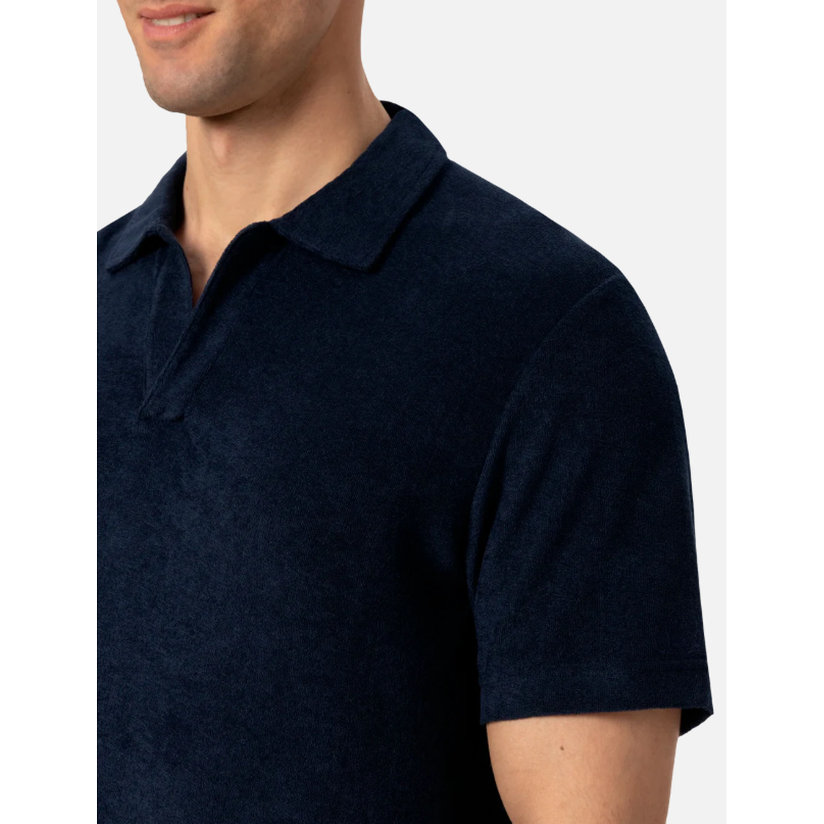 MC2 Saint Barth Jeremy Cotton Terry-Effect Blue Navy Polo T-Shirt