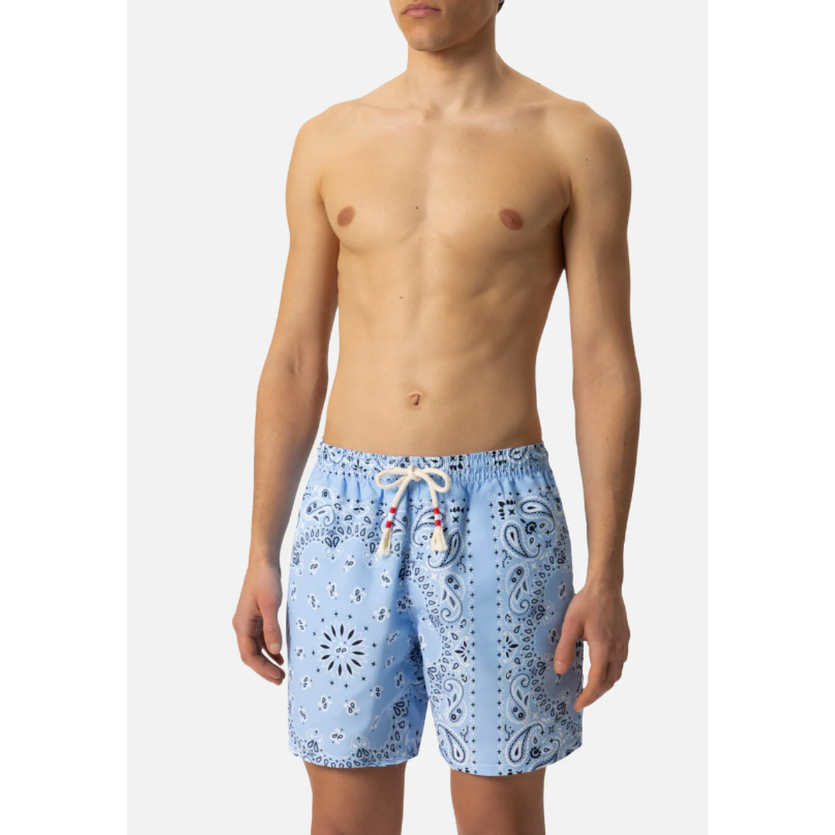 MC2 Saint Barth Caprese Swim Shorts in Light Blue Bandana Print