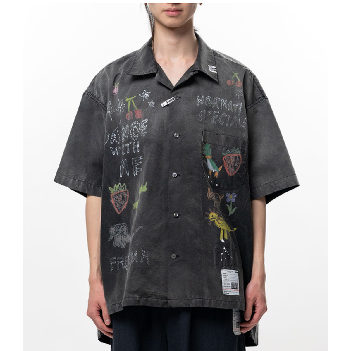 Maison Mihara Hand Drawing Print Shirt