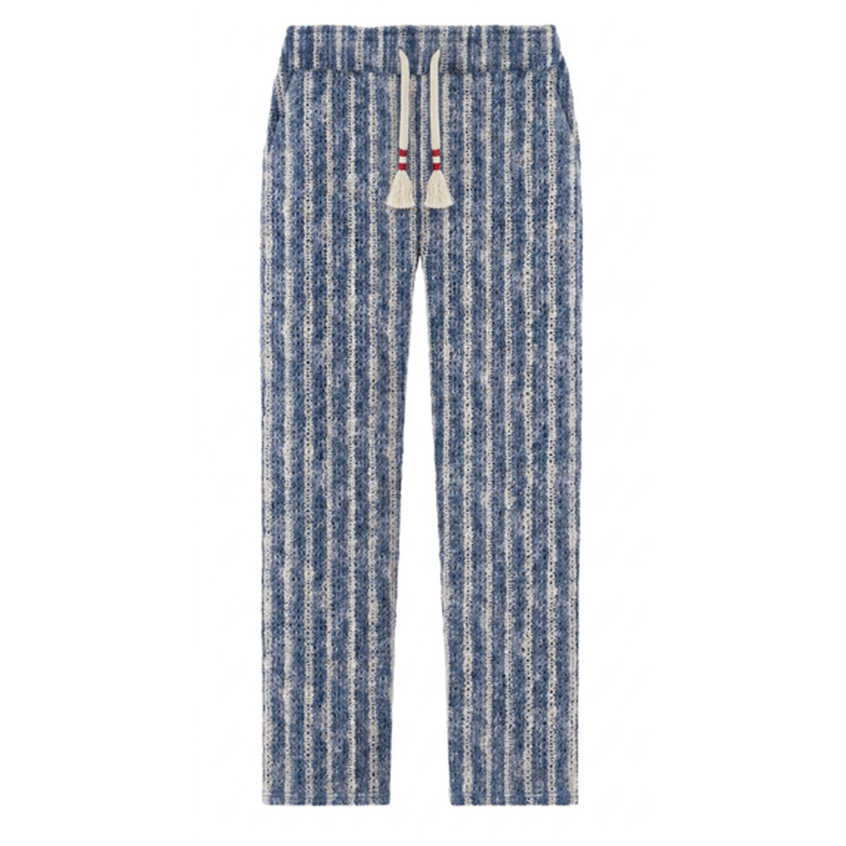 MC2 Saint Barth Calais Crochet Pants In Blue And White Stripes
