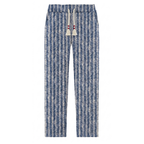 MC2 Saint Barth Calais Crochet Trousers in Blue and White Stripe