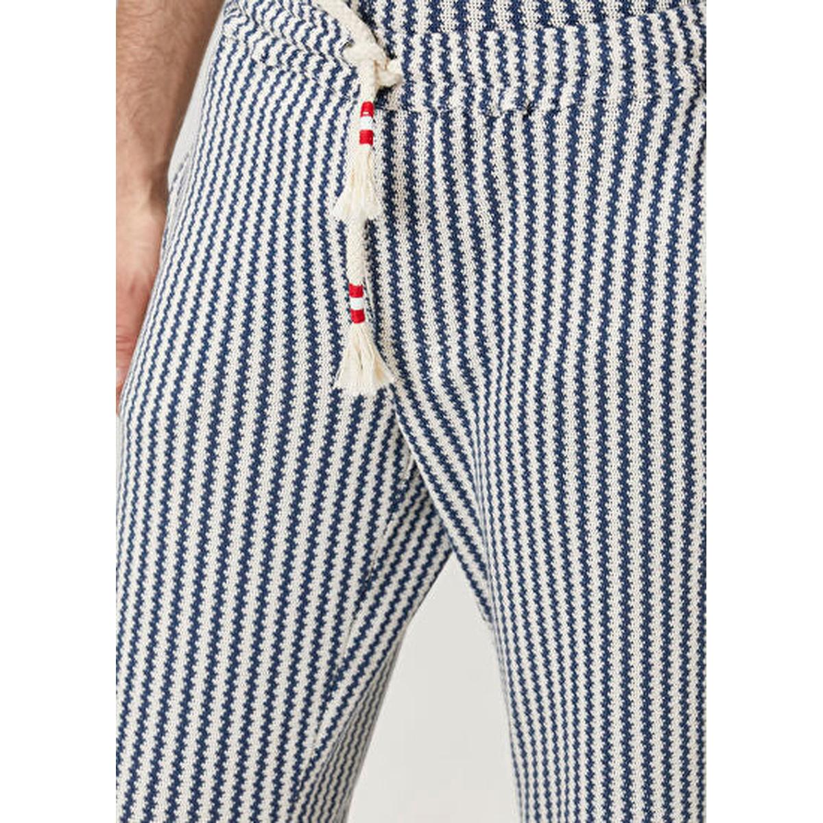 MC2 Saint Barth Calais Crochet Pants In White And Blue Stripes