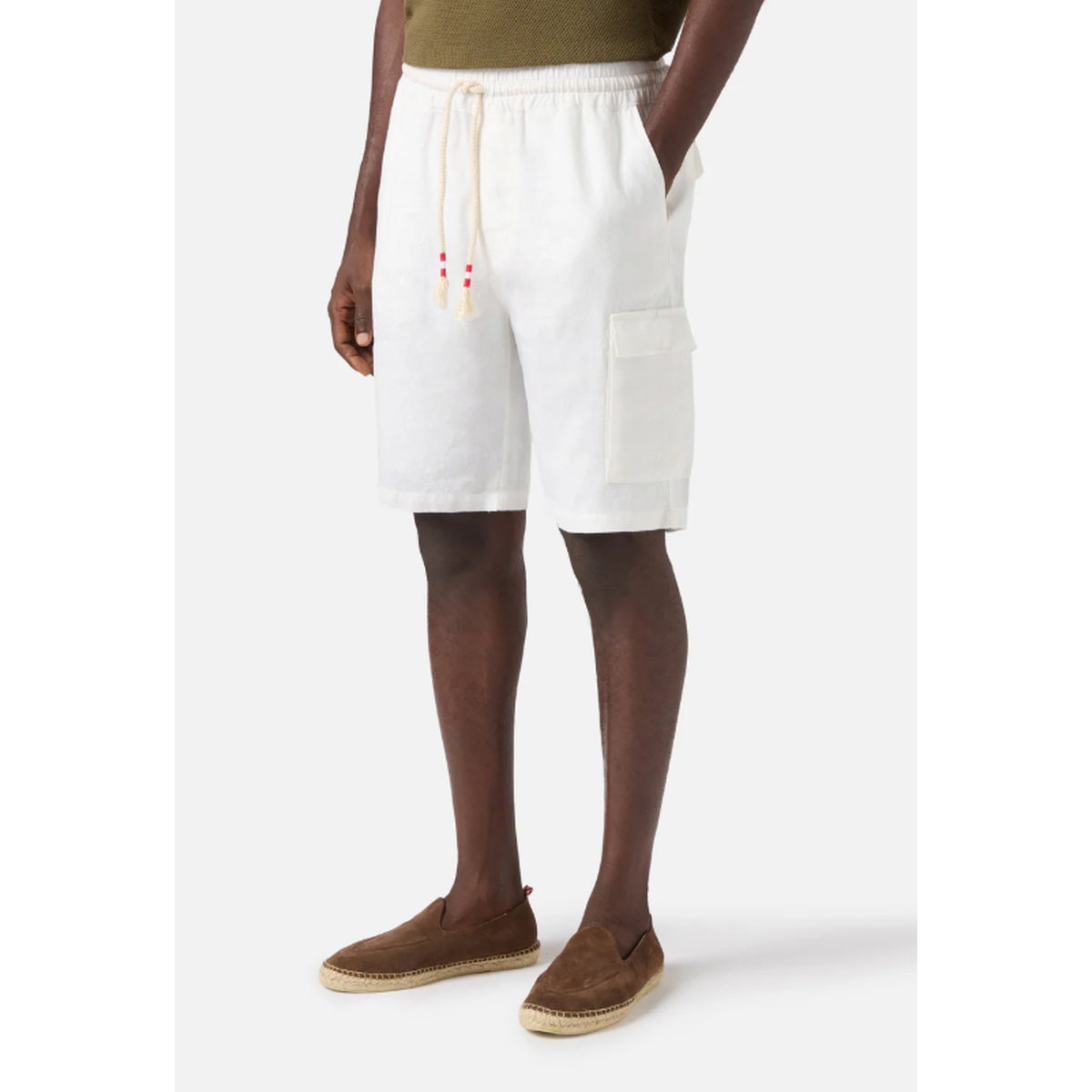MC2 Saint Barth Marselille Linen Bermuda Shorts In White