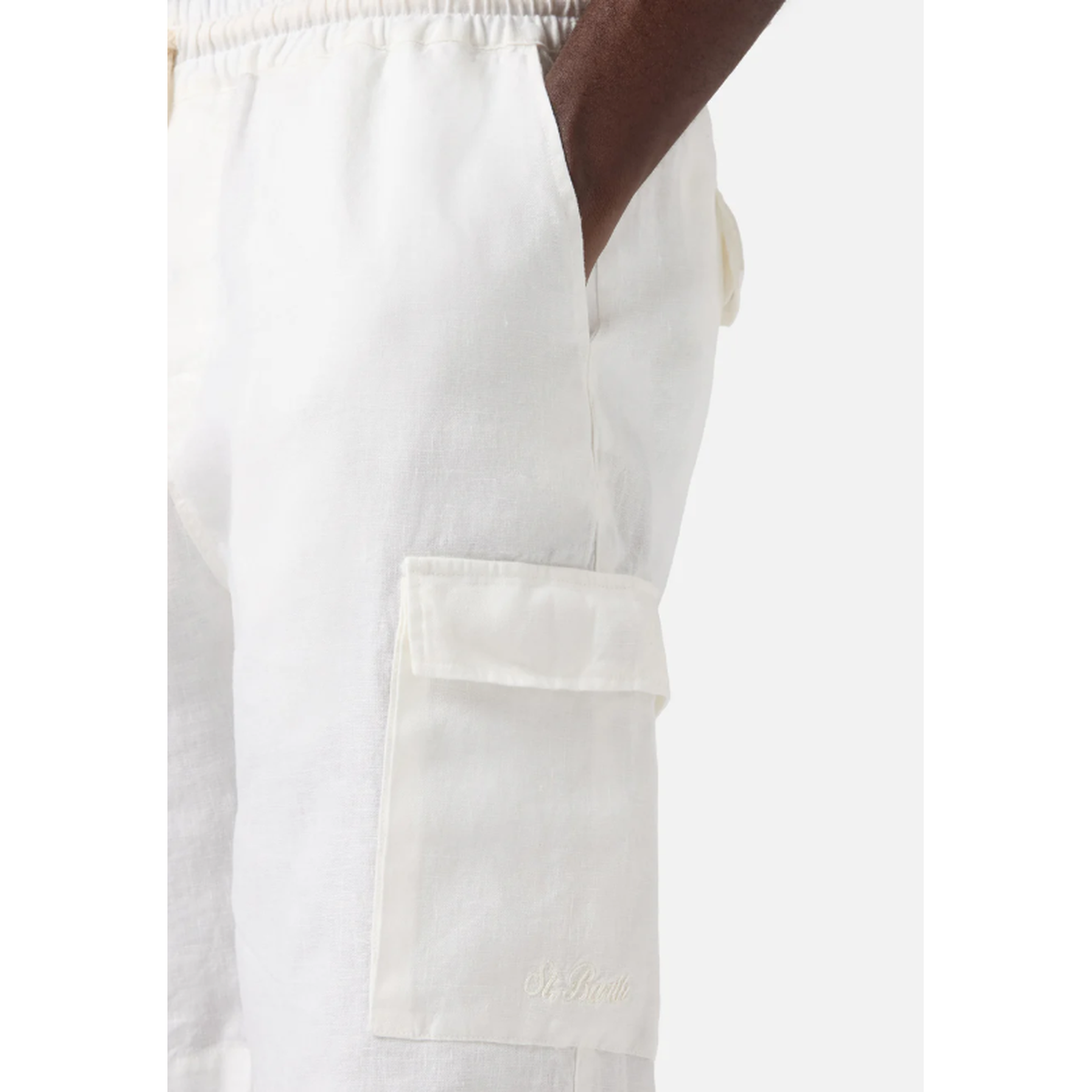 MC2 Saint Barth Marselille Linen Bermuda Shorts In White
