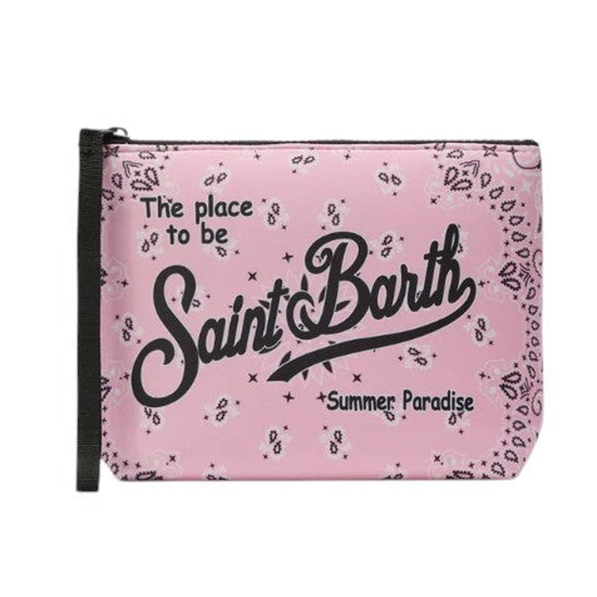 MC2 Saint Barth Aline Bandana Print Pink Scuba Pouch
