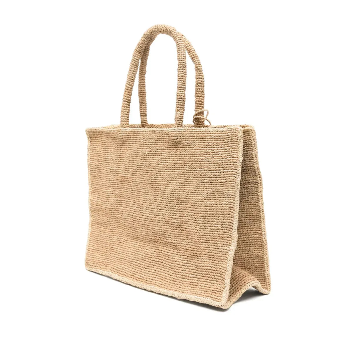 MC2 Saint Barth Vanity Raffia Shoulder Bag in Natural Beige with Cream Trim