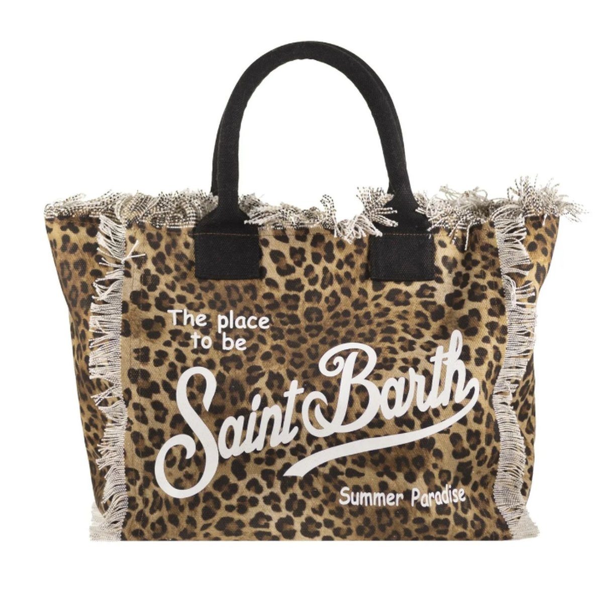 MC2 Saint Barth Vanity Canvas Tote bag in Sand Leopard Print