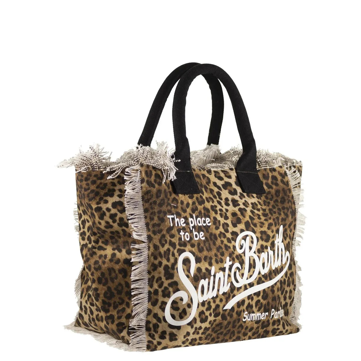 MC2 Saint Barth Vanity Canvas Tote bag in Sand Leopard Print