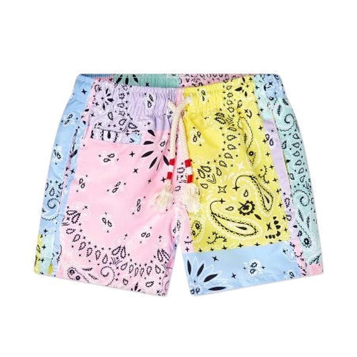 MC2 Saint Barth JR Caprese Swim Shorts in Colourblock Bandana Print