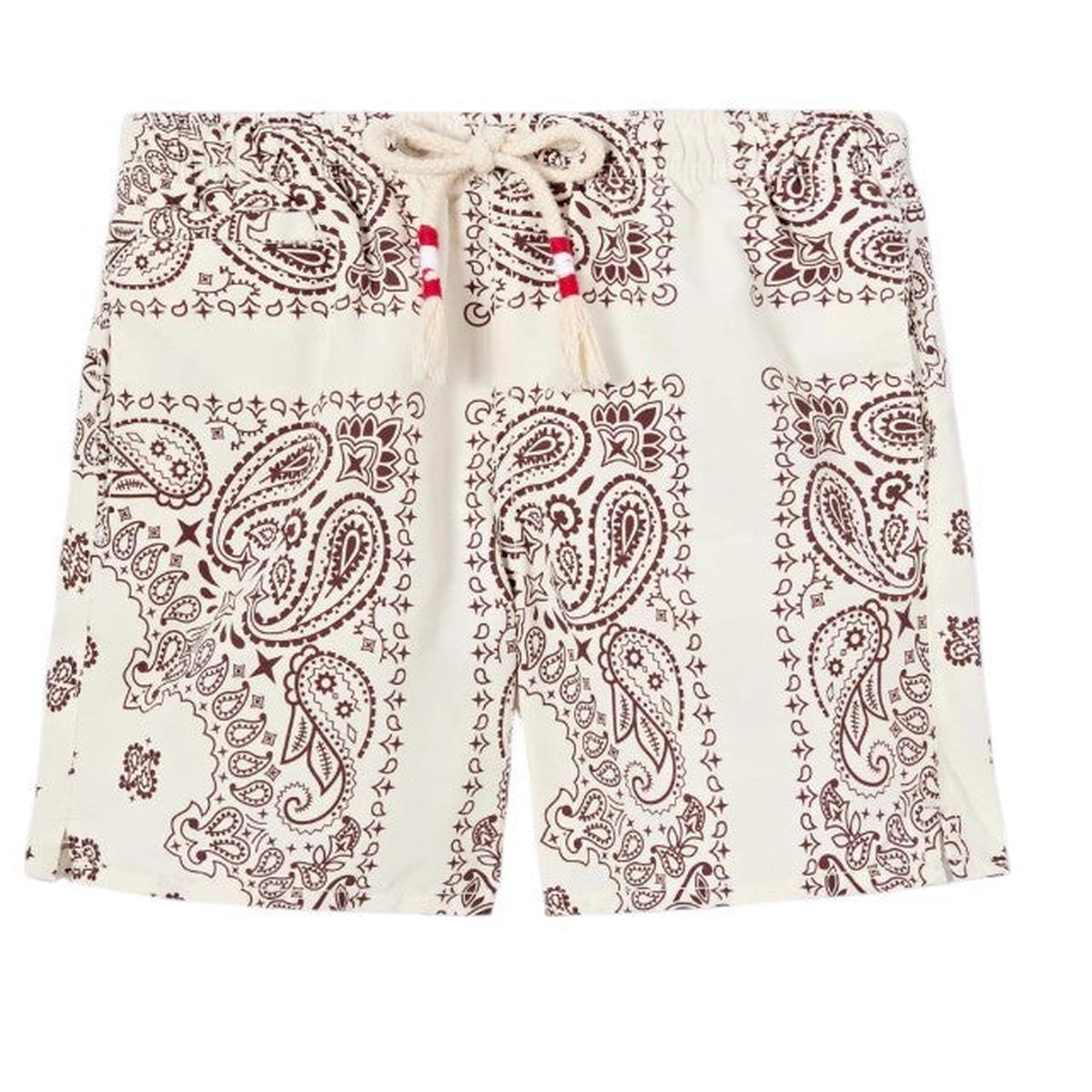 MC2 Saint Barth JR Caprese Swim Shorts in Ivory Bandana Print