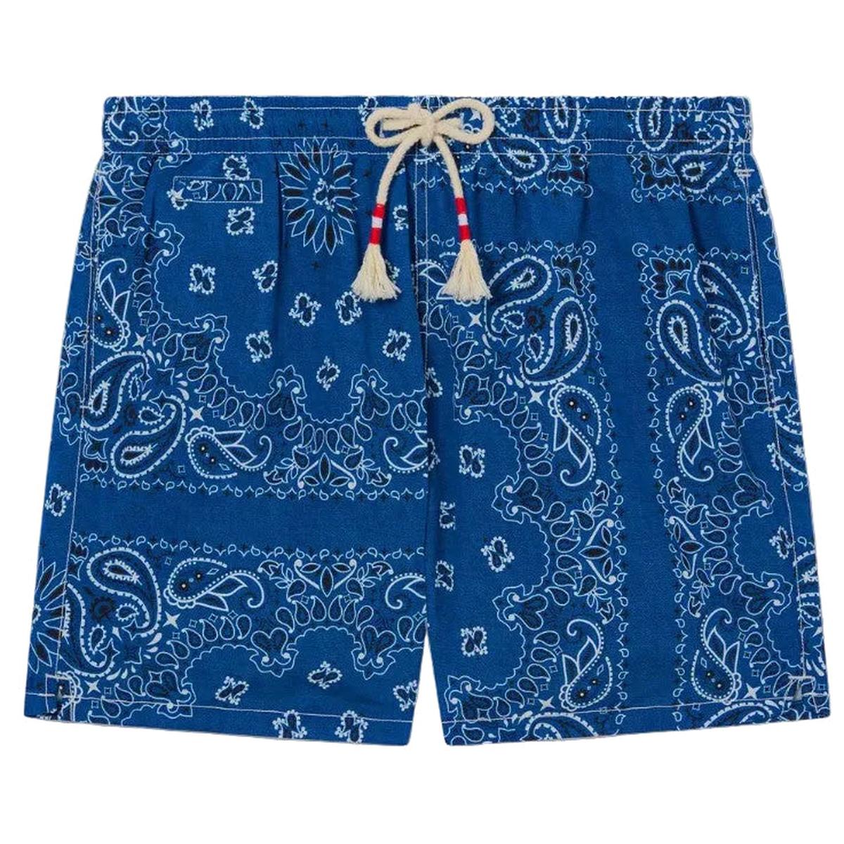 MC2 Saint Barth Caprese Swim Shorts in Navy Blue Bandana Print