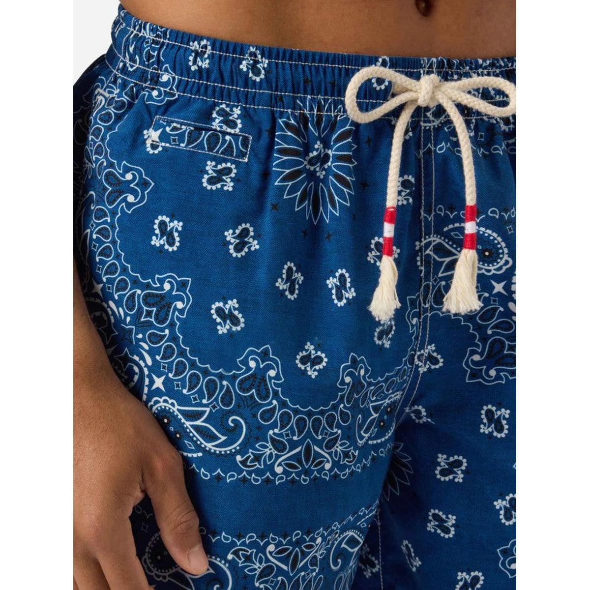 MC2 Saint Barth Caprese Swim Shorts in Navy Blue Bandana Print