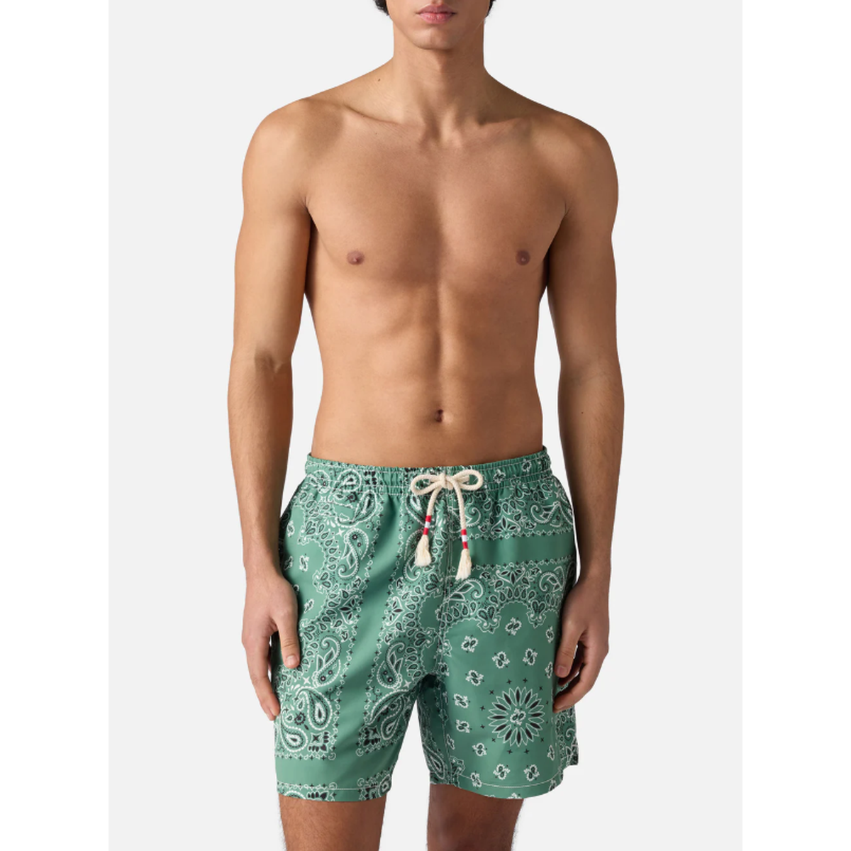 MC2 Saint Barth Caprese Swim Shorts in Military Green Bandana Print