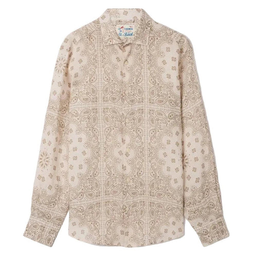 MC2 Saint Barth Pamplona Linen Shirt in Beige Bandana