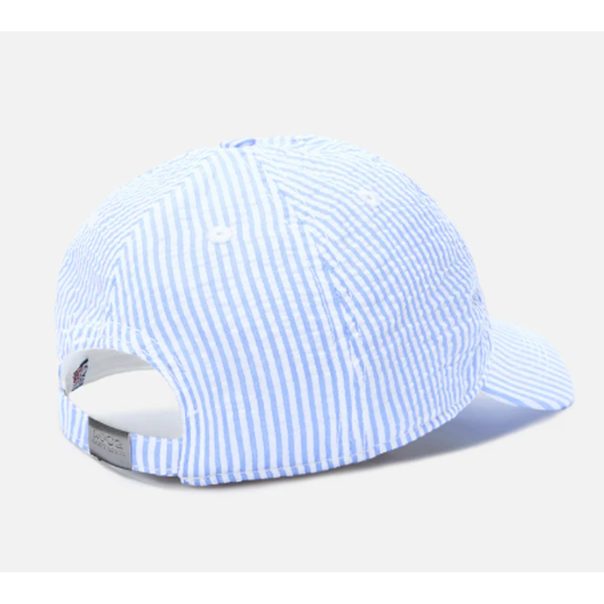 MC2 Saint Barth Light Blue And White Stripes Seersucker Baseball Cap