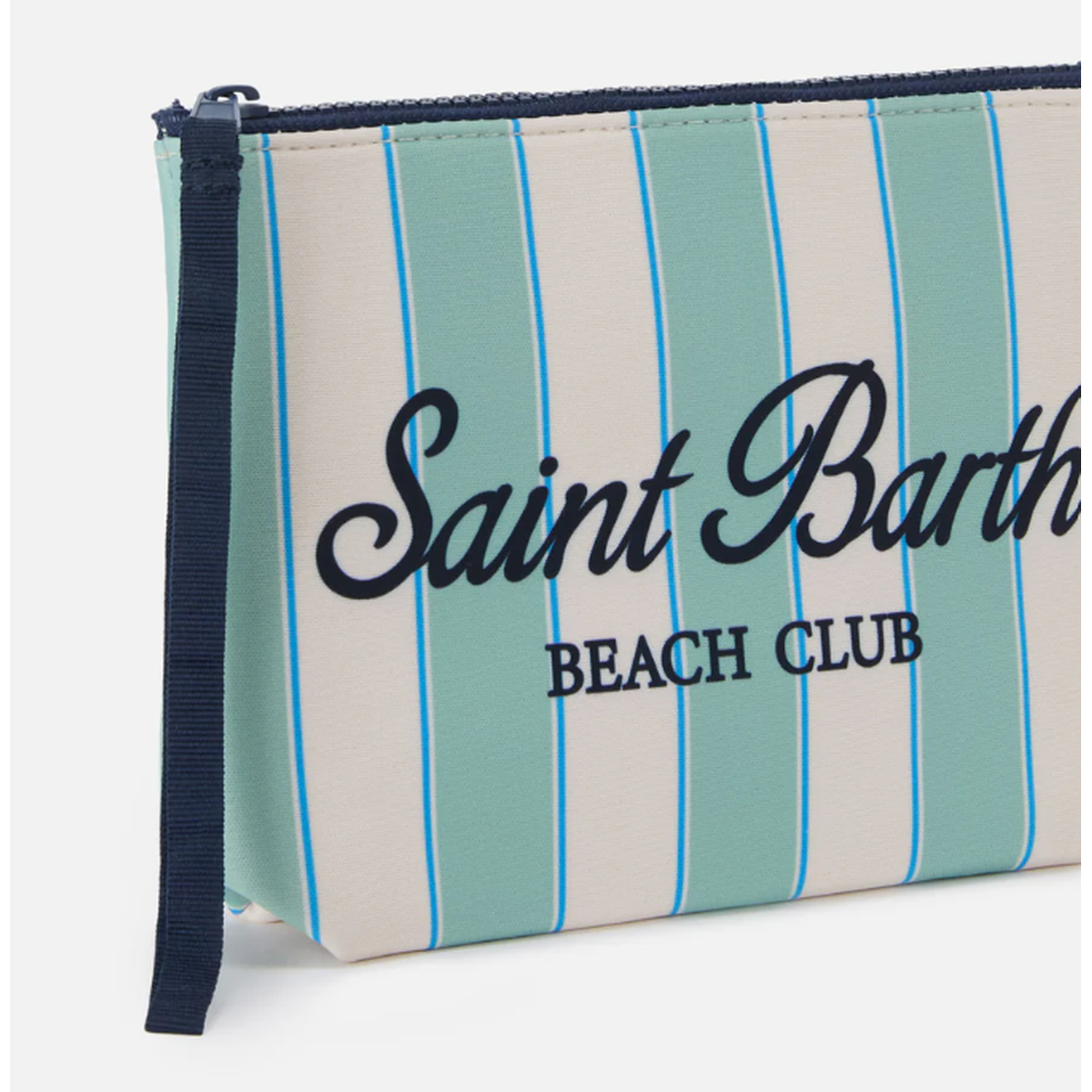 MC2 Saint Barth Aline Mint Green Stripes Scuba Pouch